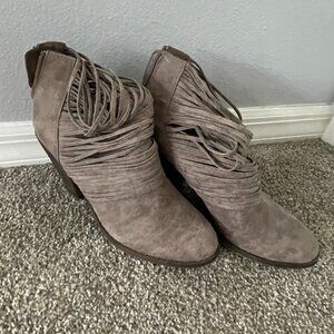 Fergalicious Brown Suede Ankle Boots Women's 8.5